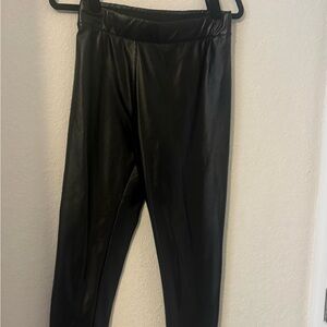 Elegant Black Faux Leather Skinny Pants